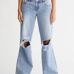 PacSun Blue Flare Wide Leg Jeans